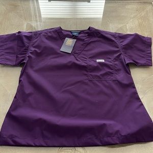 GREY LABEL SIMPLE SCRUB TOPS - Egg plant, Size L
